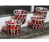 European -style handmade mosaic glass chip small candle Taipei European color patch romantic home bar glass candlestick