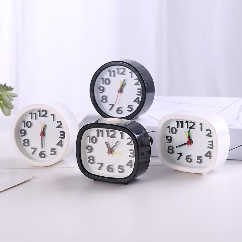 Small Round & Square Alarm Clocks for Bedroom Office Kids Gift
