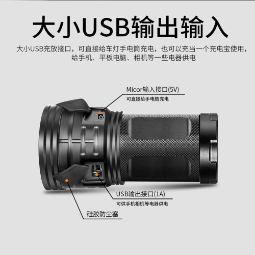 XM Small Steel Cannon Flashlight Strong Light Ultra-Bright Long-Range Ultra-Long Battery Life Mini Portable Outdoor Cycling Lighting Emergency Light