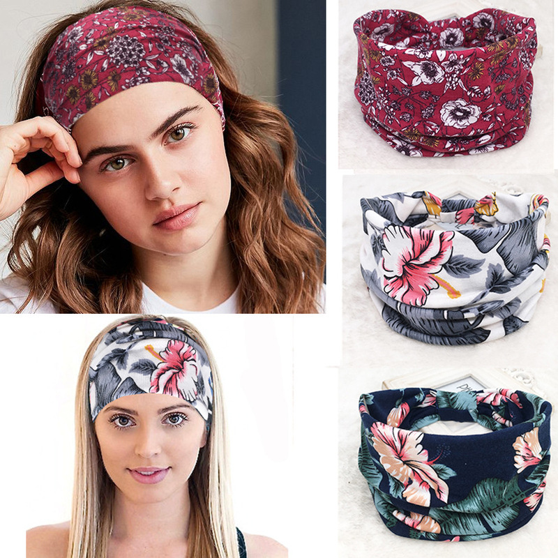 Bohemian European and American Popular Sports Yoga Hair Band Sweat-absorbent Stretch Cotton Headband Ultra-wide Women's Knot Hair Accessories Bohemian European and American Popular Sports Yoga Hair Band Sweat-absorbent Stretch Cotton Headband Ultra-wide Women's Knot Hair Accessories