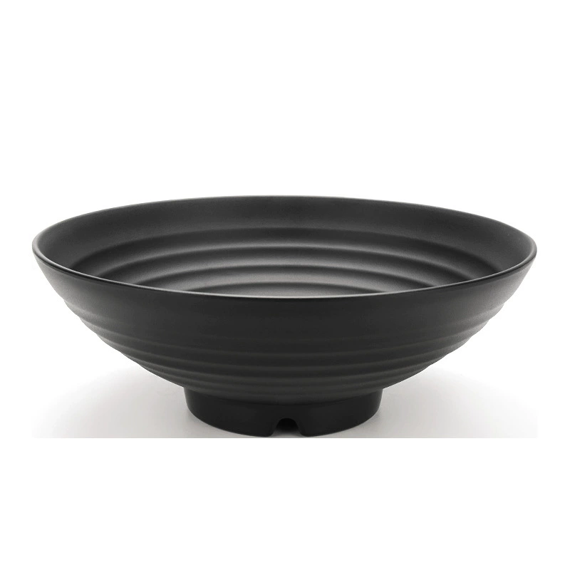 Japanese black matte big plastic soup bowl