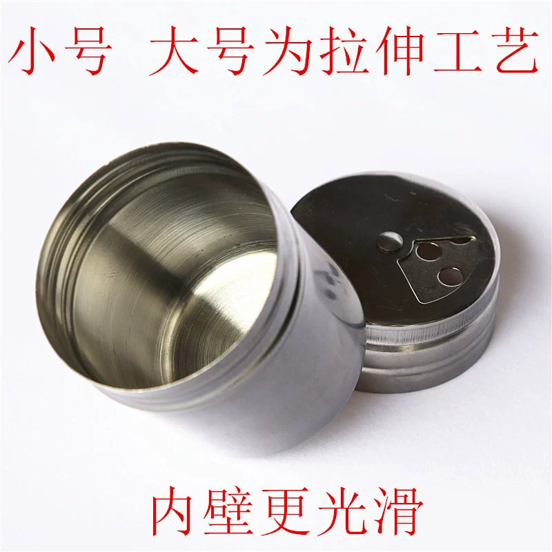 Пожалуйста, переведите: Butterfly grilled fragrant stainless steel seasoning pot pepper powder pot trumpet large toothpick bottle three -hole can be rotated to barbecue accessories