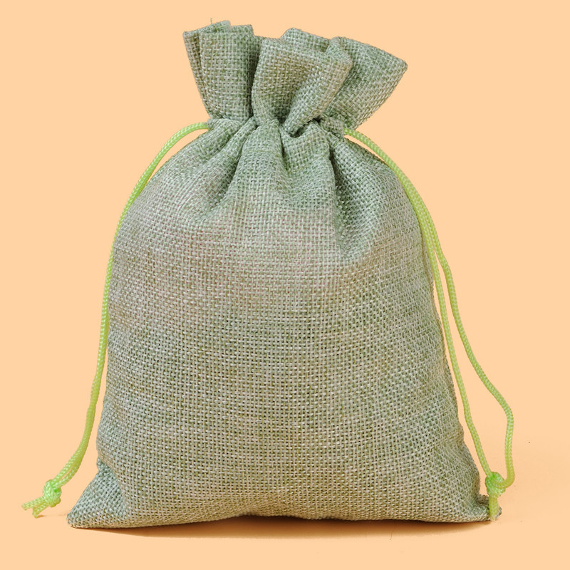 Fábrica en stock bolsa de lino Wenwan bolsa de embalaje de la joyería bolsa de té zongzi Almacenamiento de lino bolsa de cordón al por mayor