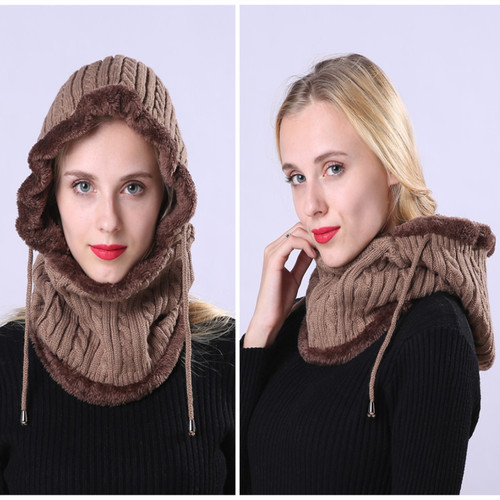 M-62 twist one-piece plus velvet thickened pullover hat European and American autumn and winter new men's and women's knitted wool cycling ear protection hat