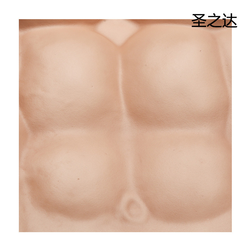 Disfraz de Halloween mascarada todo el cuerpo Eva falso pecho músculo vientre personalidad divertido feroz hombre falso músculo bloque