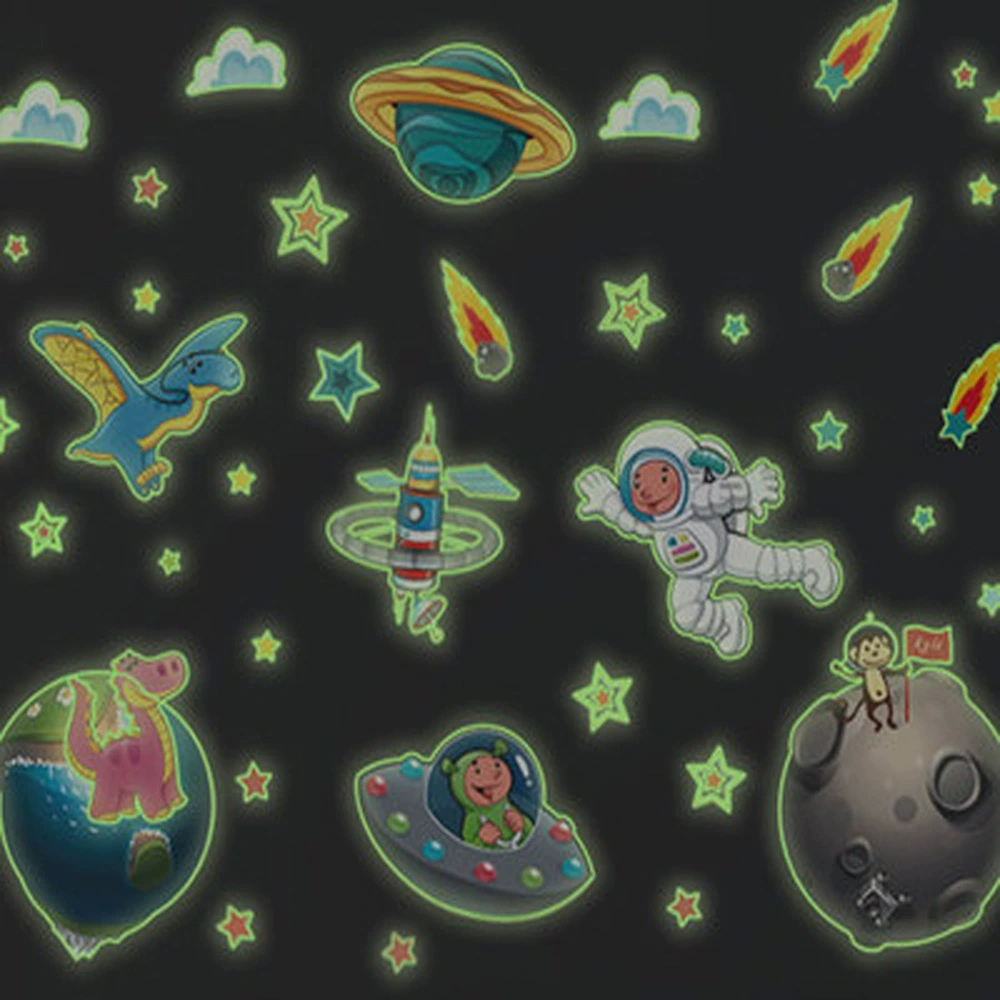 Светящиеся наклейки ПВХ мелованные бумажные флуоресцентные светящиеся наклейки жемчужные украшения стен ночные светящиеся декоративные наклейки