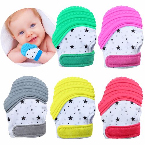 Amazon Teething Gloves Non-Toxic Baby Teething Toy Teething Gloves 0-2 Years Old Teething Device