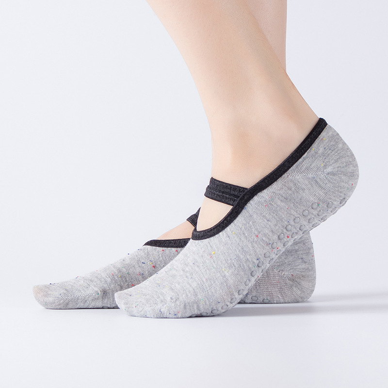 [Factory Direct Supply] Ballet Round Head Yoga Socks Foreign Trade Cross-border Hot Non-slip Yoga Socks Backless Strap Socks
