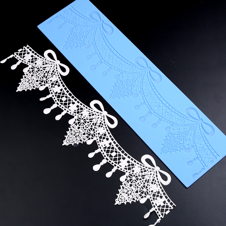 New copyright large hanging curtain lace edge flip sugar lace mold vintage pendant lace candle mold