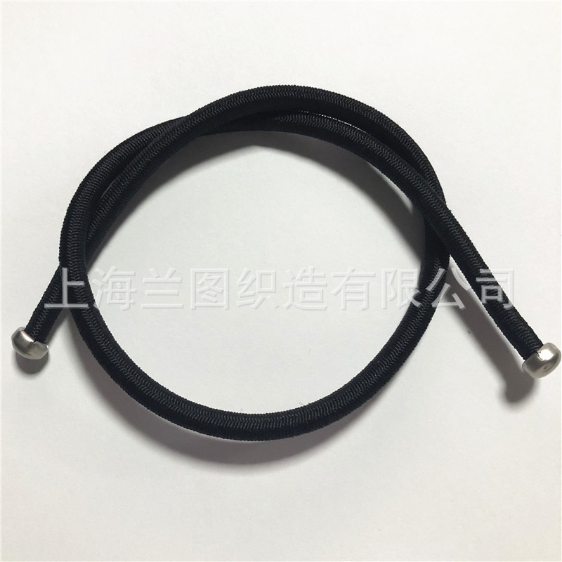 兰图绳带厂家定做金属圆头弹力绳  不锈钢头松紧绳 压头松紧带 圆