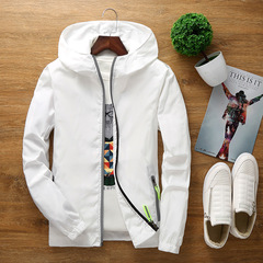 [Factory Direct Supply] Spring and Autumn Coat Reflective Zipper Men's Large Size Jacket Windbreaker Custom Logo 