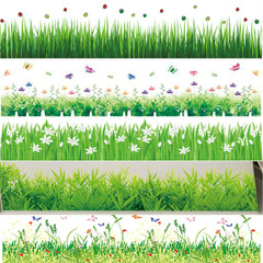 熱賣花草踢腳線瓷磚客廳臥室牆角多套搭配背景裝飾可移除牆貼紙