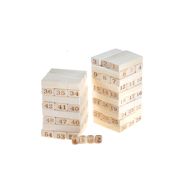 Boutique 54 piezas de madera apiladas de alta digital jengle apilados bloques de construcción juguetes de madera para niños educativos