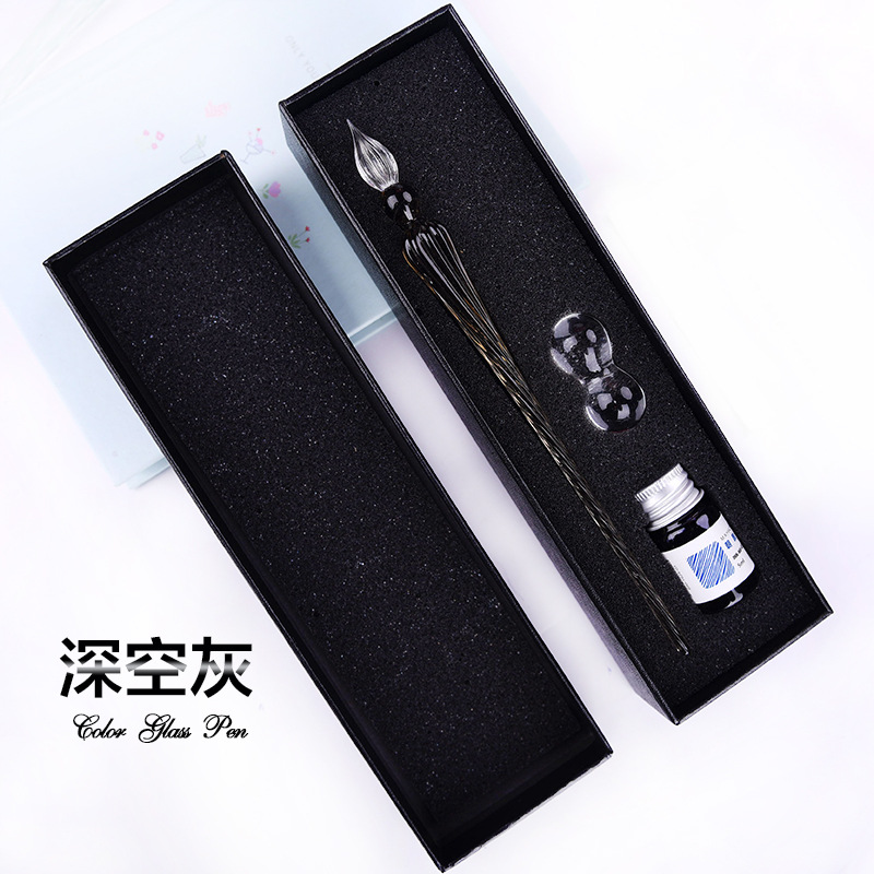 Regalo creativo firma pluma de cristal para los amigos Regalo de Cumpleaños productos creativos caja de regalo al por mayor