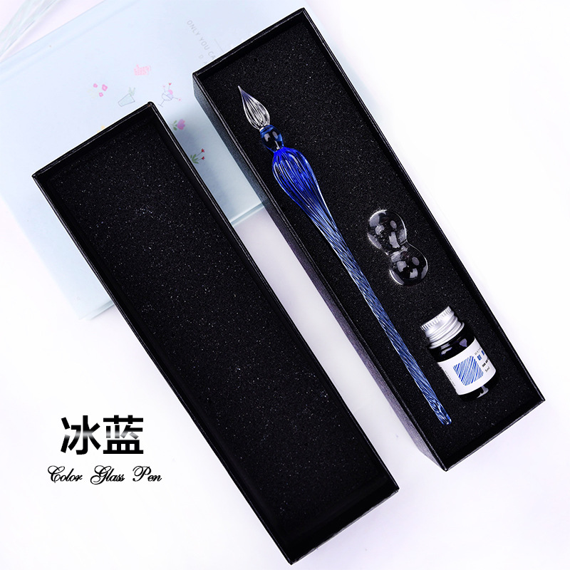 Regalo creativo firma pluma de cristal para los amigos Regalo de Cumpleaños productos creativos caja de regalo al por mayor