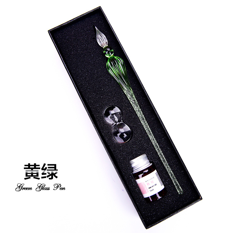 Regalo creativo firma pluma de cristal para los amigos Regalo de Cumpleaños productos creativos caja de regalo al por mayor