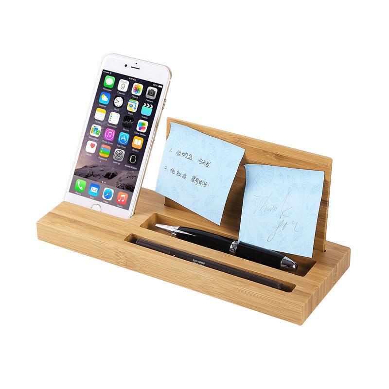 Bamboo Wooden Stand Multifunctional iPad Phone Charging Dock Tablet Cable Bamboo Storage Box Bamboo Storage
