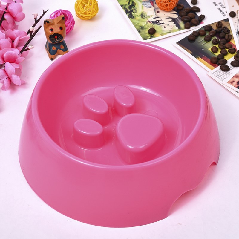 Nuevo Slow Food Pet Bowl Slow Food Bowl CONJUNTO DE ALIMENTOS PARA PERROS huellas de personalidad cachorro anti-choke Stop Food Bowl suministro directo de fábrica