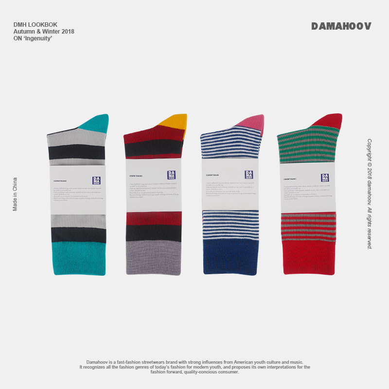 2025d Men's Long Mid-Calf Breathable Striped Street Hip-Hop Basketball High-Top Trendy Versatile All-Season Plus Size Socks_voghion.com