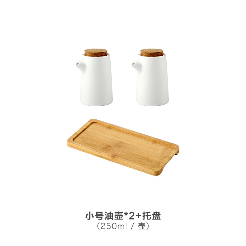 Jarra de condimento de cerámica del hogar de estilo japonés caja de condimento botella de aceite vinagre olla salsa olla almacenamiento condimento tarro traje de combinación múltiple