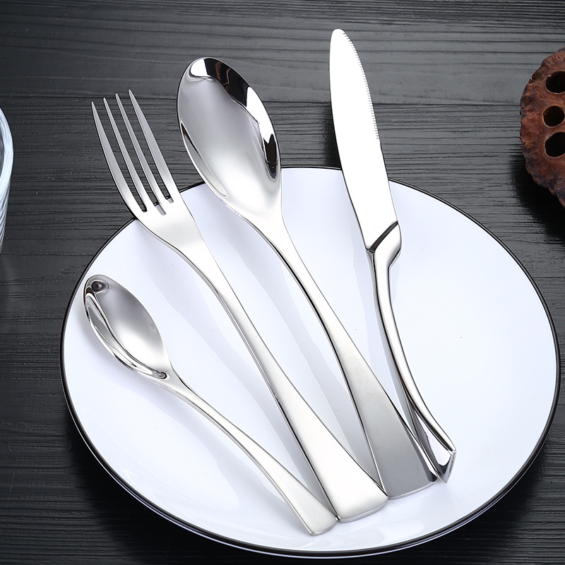 Transfronterizo de Oriente Medio Kaya vajilla de acero inoxidable cuchillo, tenedor y cuchara Kaya vajilla occidental Hotel suministros traje puede ser logotipo personalizado