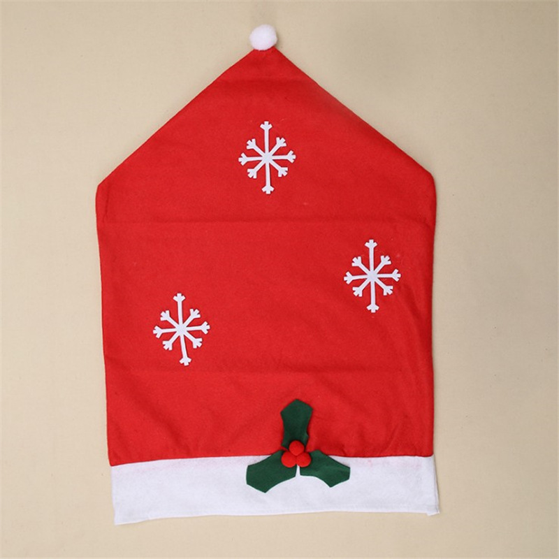 Decoraciones navideñas Cubierta de silla de copo de nieve de Navidad Decoración de mesa de Navidad Cubierta de silla de Navidad Suministros de Navidad