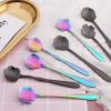 Rainbow spoon contains rose, coffee mixing stick, creative gift, flowered