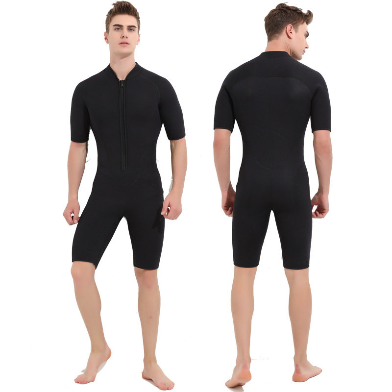 Sbart Wetsuit 3mm One-Piece Men's Short-Sleeved Snorkeling Suit Thickeneded Warm Winter Swimsuit Deep Diving Mother's Suit