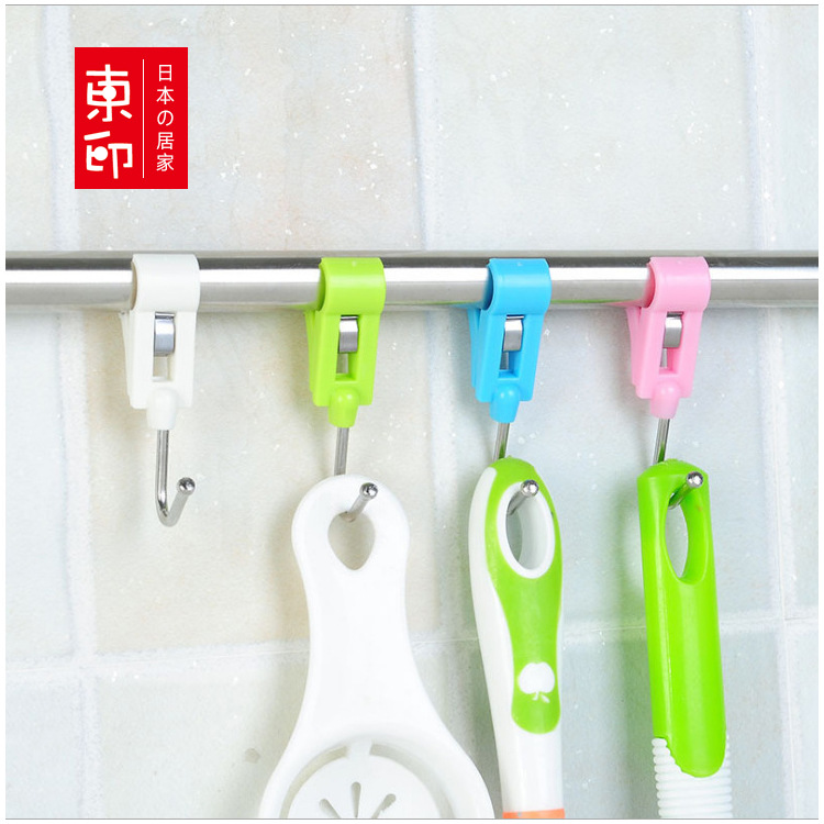 Japanese-style multi-use kitchen windproof storage hook seamless hook hook non-perforated steel pipe hook wholesale