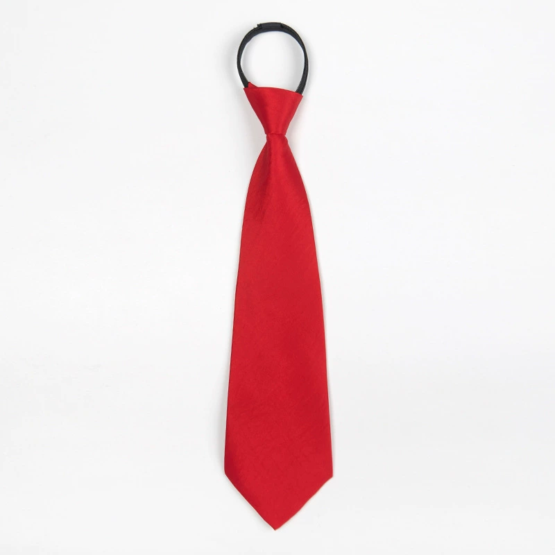 Tie with zipper, short black red suit