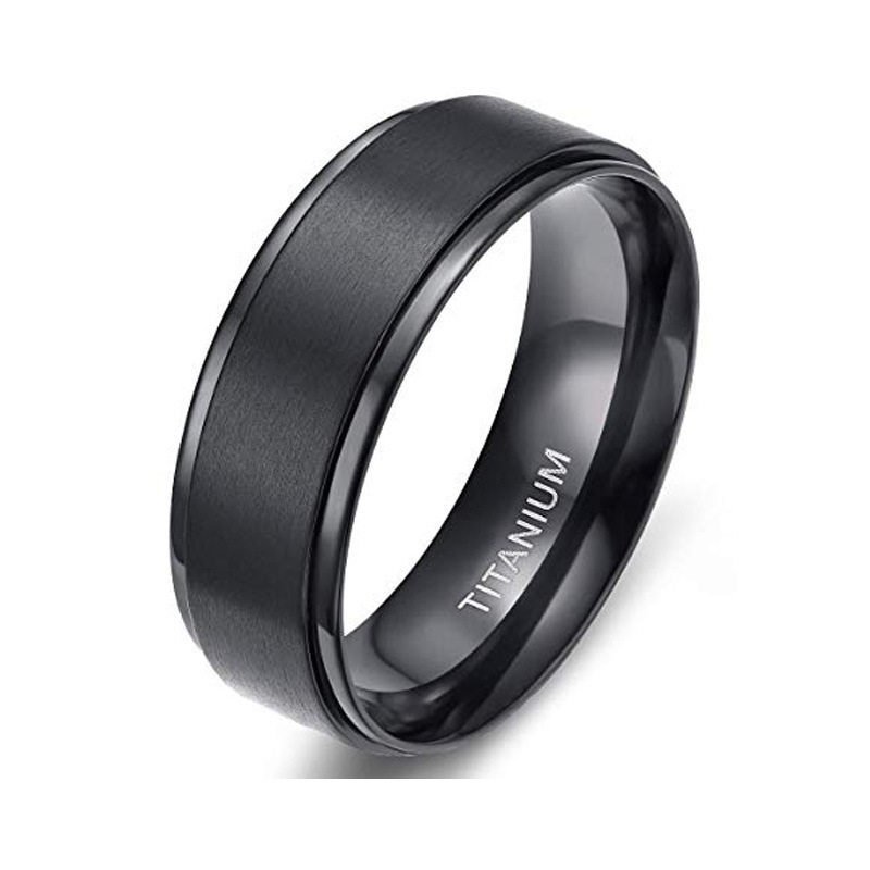 Cross-border Hot-selling TITANIUM Logo Ring Stainless Steel Couple Ring Men's and Women's Ring Brushed Matte Surface