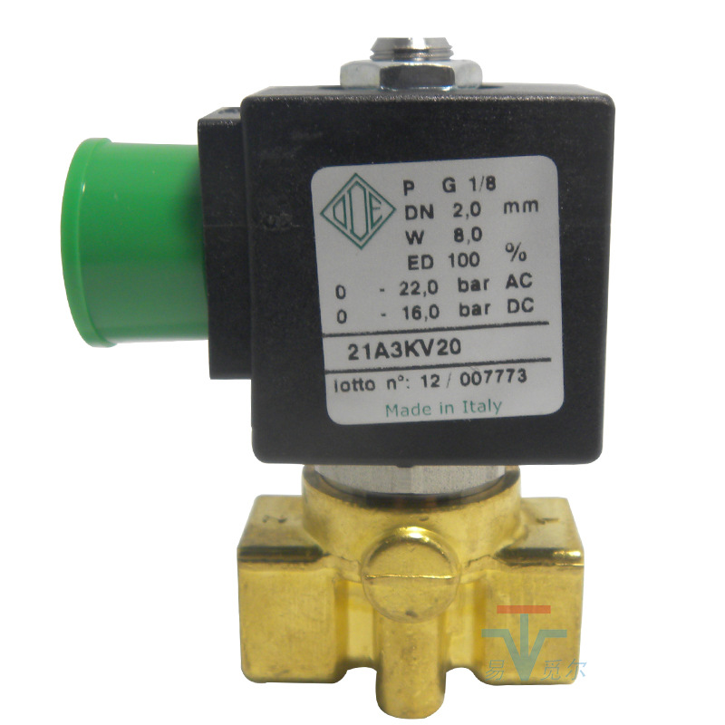 意大利ode电磁阀 21a3kv20 dn6 24v 220两通微型直动式电磁开关阀