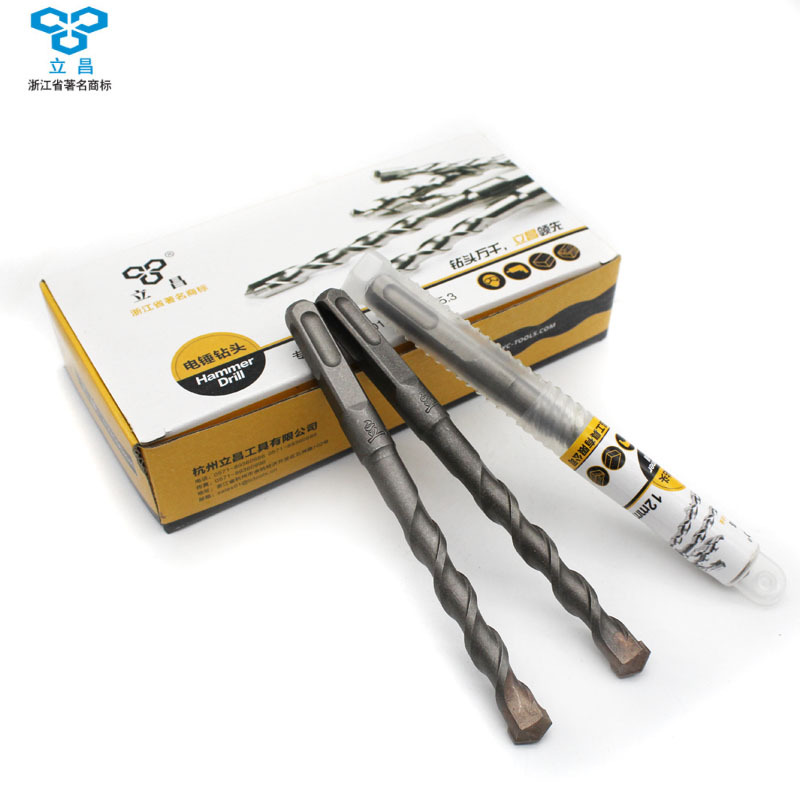 Lichang round handle electric hammer drill bit two pit two groove impact drill square handle concrete wall drill construction drill bit