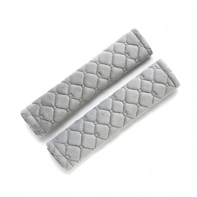 Seat Belt Shoulder Pad Car Seat Belt Shoulder Pad Plush Thickened Lengthened Shoulder Pad Auto Supplies Wholesale (Seat belt shoulder pad) - grey-27x65
