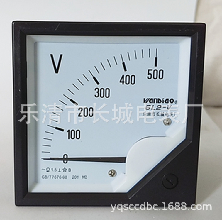 长城电表厂 6L2 500V  交流指针电压表  80*80