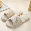 Non-slip slippers indoor for beloved, slide, cotton and linen, soft sole, wholesale