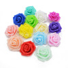 7cm simulation PE rose foam flower head fake flower wedding furnishing LED decorative flower cross -border foam rose