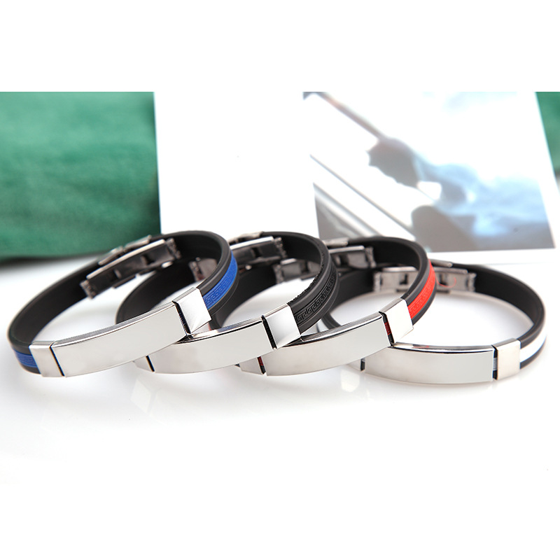 silicone bracelet stainless steel