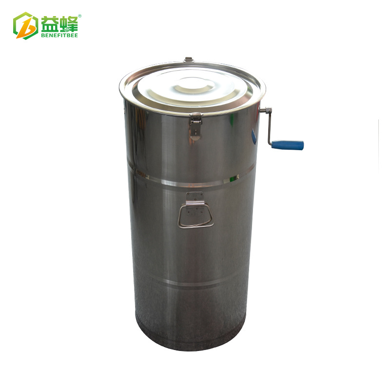 益蜂蜂具 2框手动不锈钢摇蜜机 无缝波纹盖 通用甩蜜打糖桶离心机
