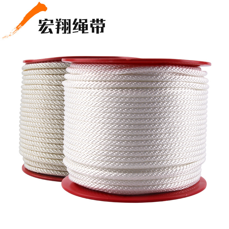 厂家直销尼龙绳子发电机启动拉绳4股编织尼龙绳割草机启动绳