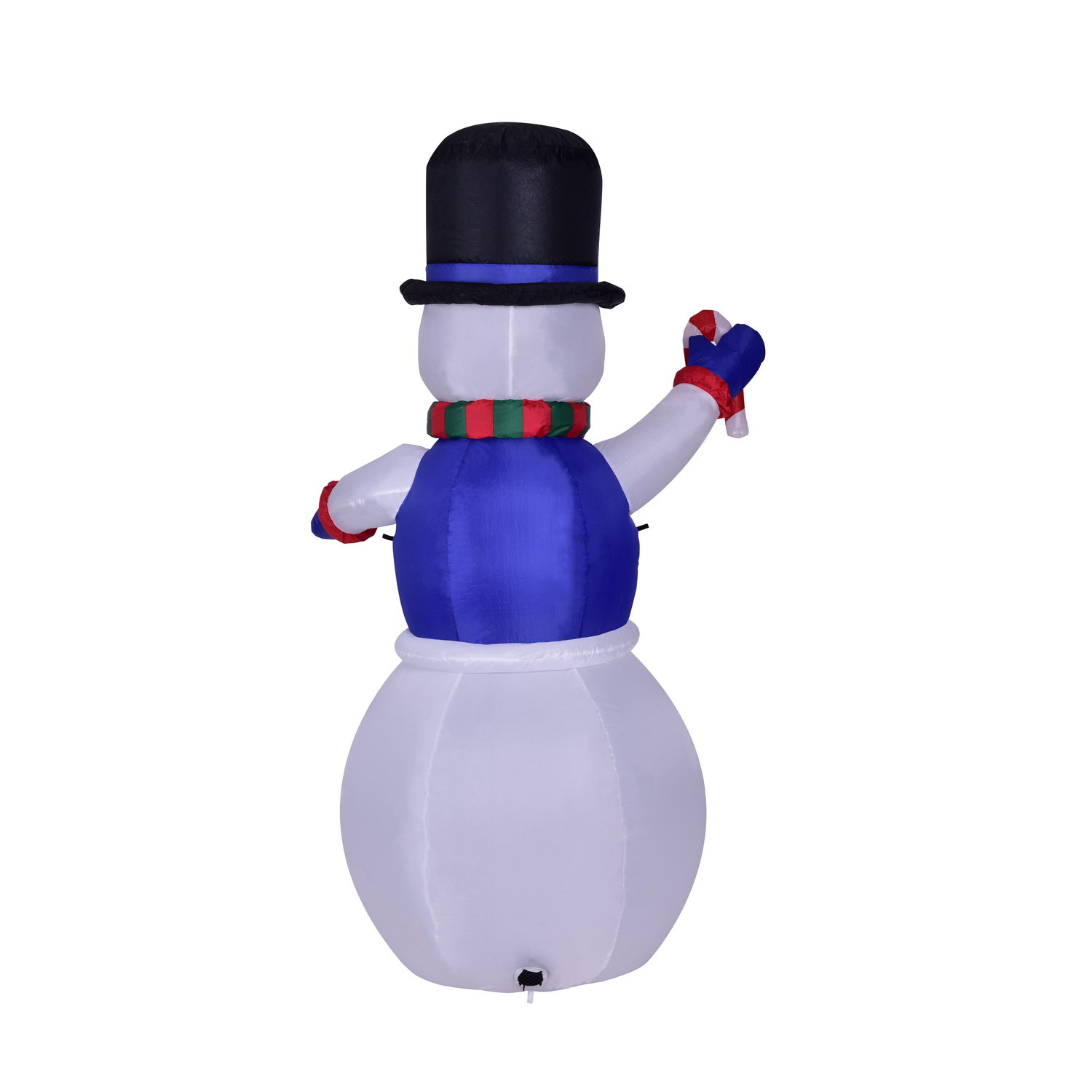 Fábrica directa de 1.8mm iluminación inflada Santa Claus muñeco de nieve Navidad vestido chaleco azul muñeco de nieve