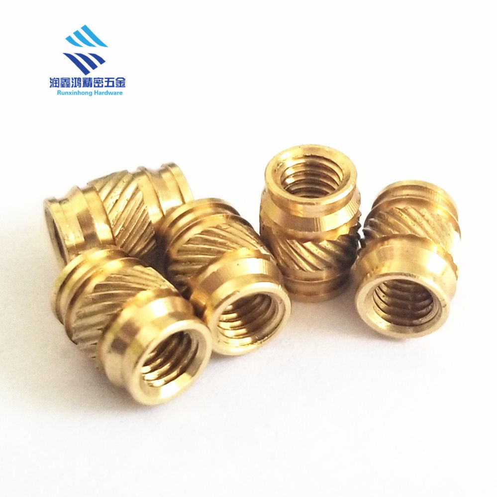 单斜滚花不锈钢螺母ISC-832注塑螺母 塑胶嵌件