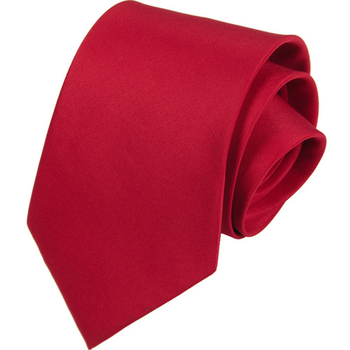 领带男商务正装素色手打黑色领带8cm团体职业装红色结婚领带批发