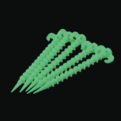 Outdoor camping glow tent stakes screw ground stakes canopy camping glow ground stakes sheep horn plastic screw ground stakes