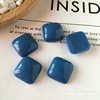 Square resin, earrings with accessories, accessory, handmade, wholesale