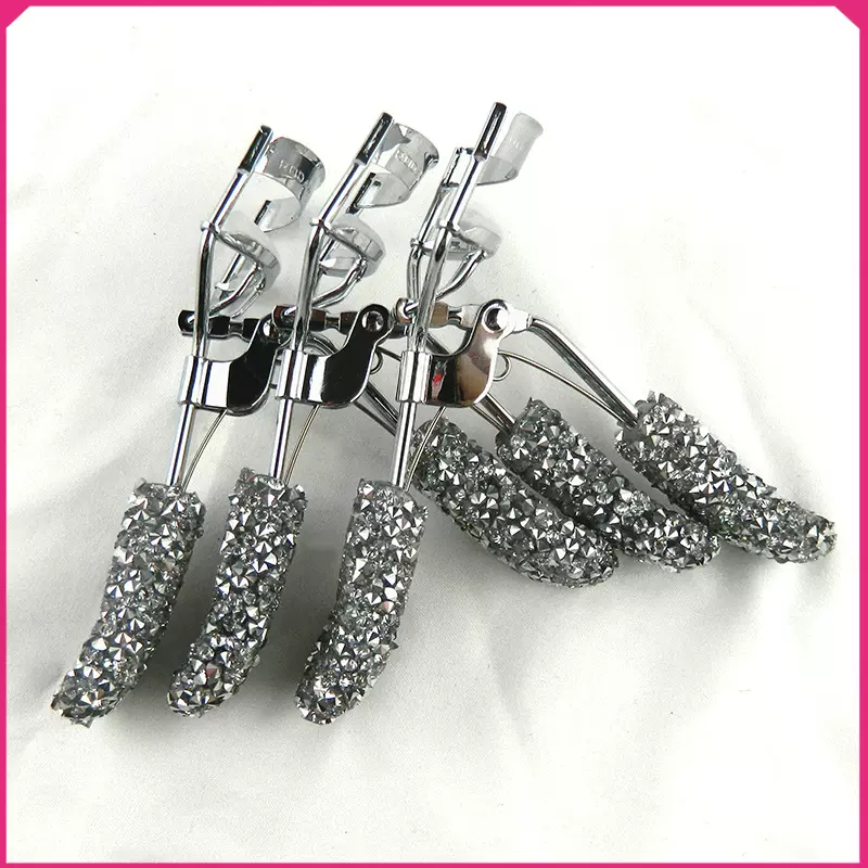 镶钻睫毛夹假睫毛局部辅助器钻石贴美妆工具睫毛定型卷翘器贴钻