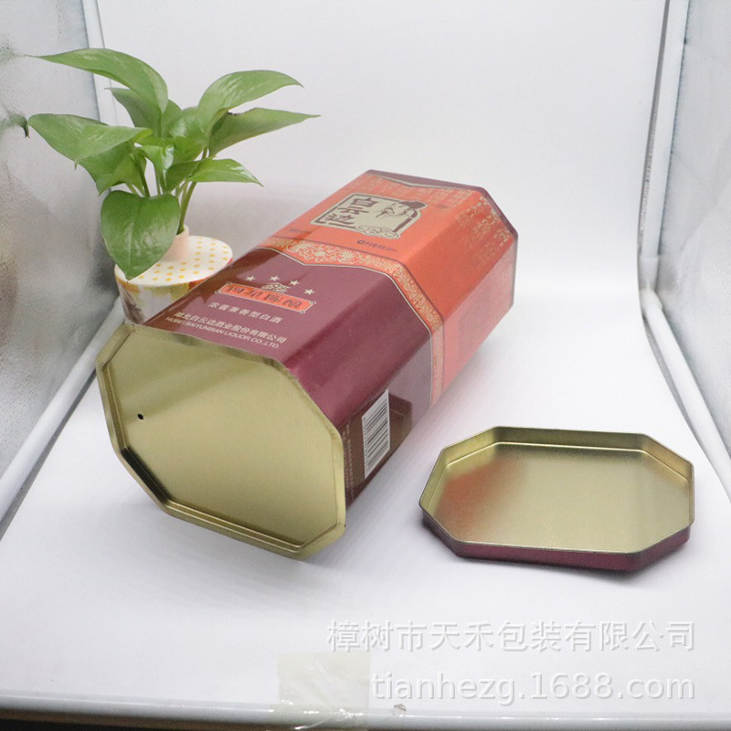 厂家之下 马口铁异型罐白云边酒八边形酒罐