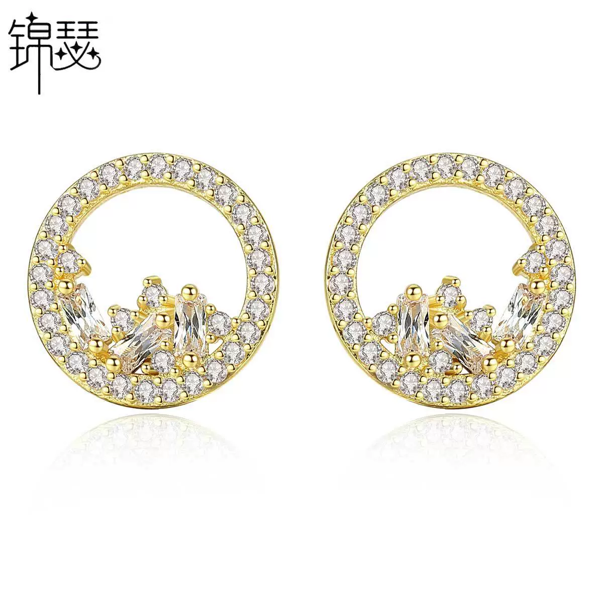 锦瑟 Медные серьги, креативный цирконий, аксессуар
