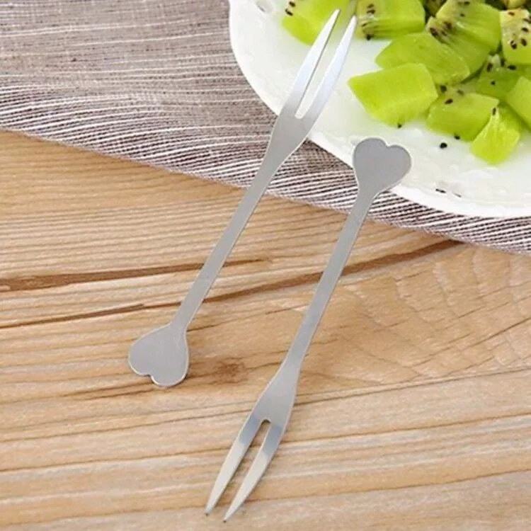 Нержавеющая сталь Фруктовая вилка Лунная вилка Десерт торт маленькая вилка фруктовая вилка креативная мода в форме сердца фруктовая вилка оптовая продажа