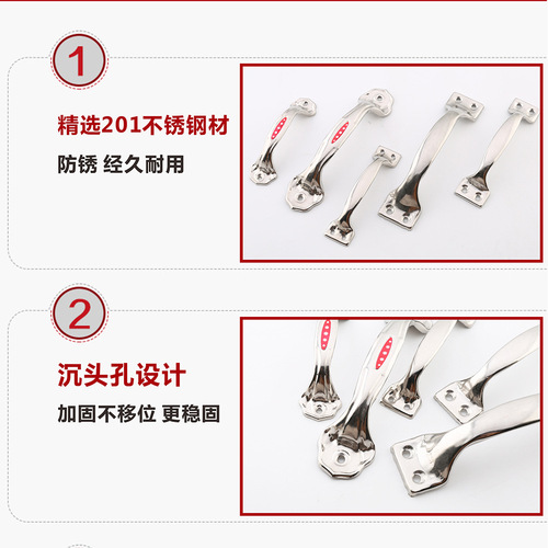 Stainless steel flower-shaped handle for traditional wooden doors, small handle for aluminum alloy windows and doors, drawer handle, bow-shaped grip
